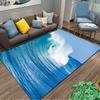 Ocean Wave Carpet with Blue and White Sea Pattern Decorative Rug Suitable for Use As an Anti-slip for Living Room Bedroom Sofas