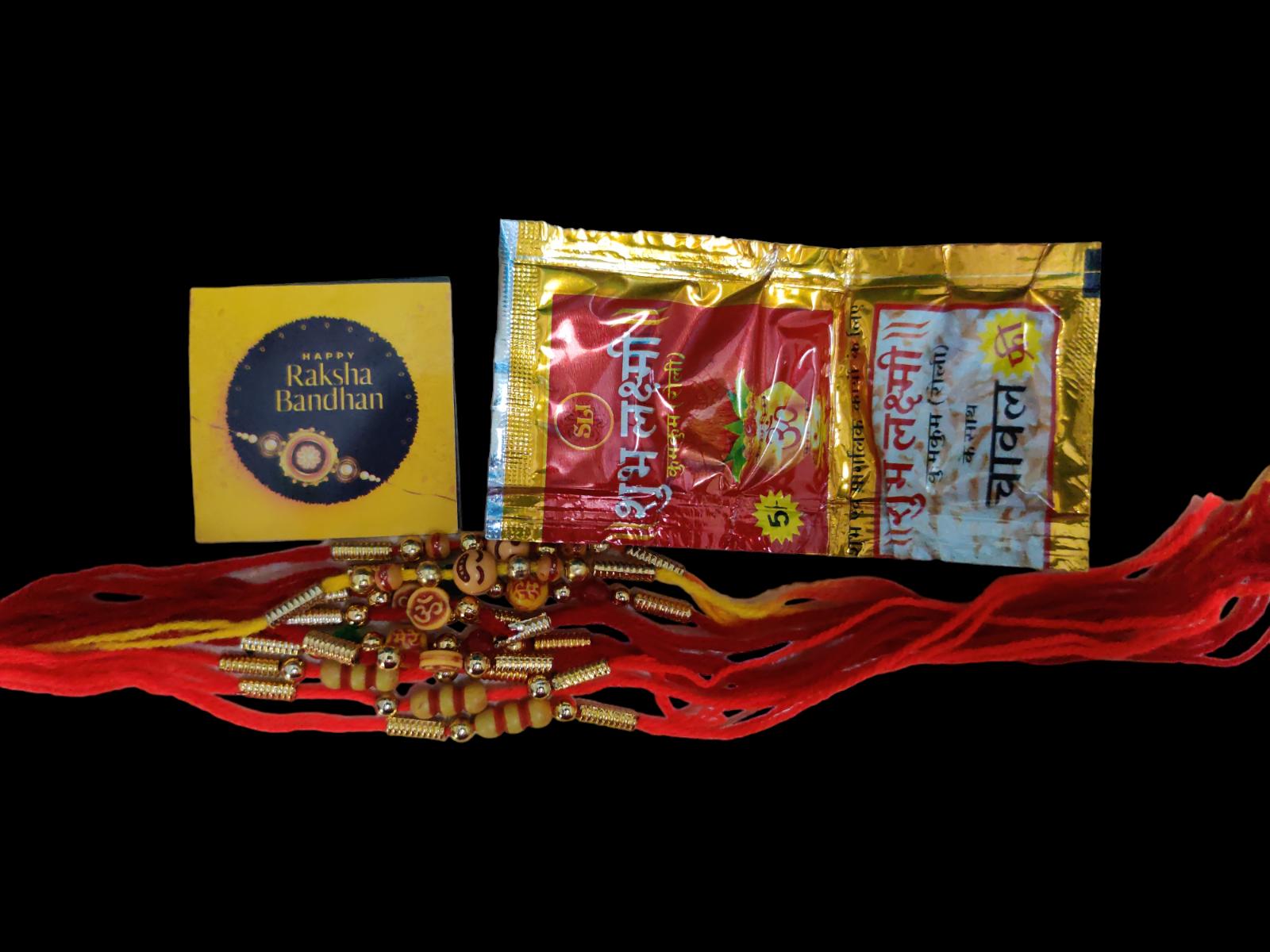 @ Индийский традиционный набор из 10 штук Рахи, Роли и Чавала для Ракшабандхана