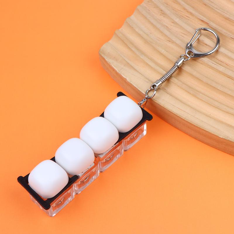 Relaxing Diy Keyboard Keychain Keycap Keys Button Finger Keyboard Cap 1/2/3/4/9Keys Relief Stress Clicker Toy Child Adult
