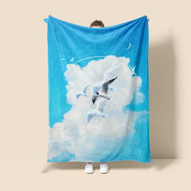 Nordic Ins Style Blanket Fashion Illustration Sofa Bed Cover Home Decoration Throw Blanket for Bedroom New Design