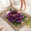 3D Flower Carpet Irregular Flower Shaped Water Absorbing Quick Drying Floor Mat Dirt Resistant and Wear-resistant Foot Mat