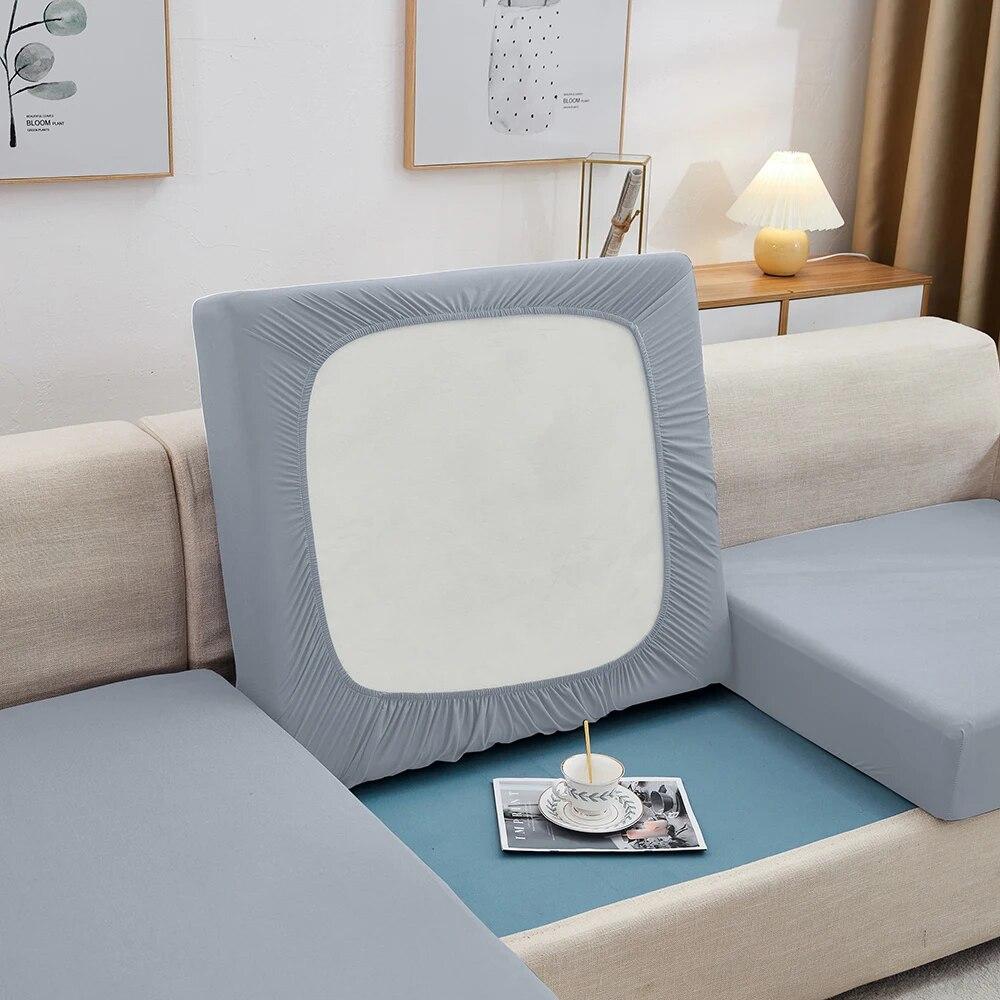 Elastischer Sofa-Sitzkissenbezug für Wohnzimmer, Sofabezug, Chaiselongue, einfarbig, Couchbezug, Stretch-Schonbezug, 1/2/3/4-Sitzer