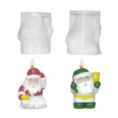 Einzigartige 3D-Nikolaus Silikonform Kerzen Gipsformen Weihnachten Duftende Kerze Silikonform DIY Aromatherapie Form