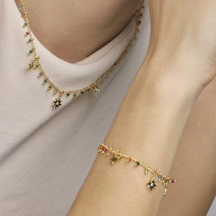 Bracelet - Luxenter - Huin - Argent 925 - Or Jaune 18k - Cristal Multicolore