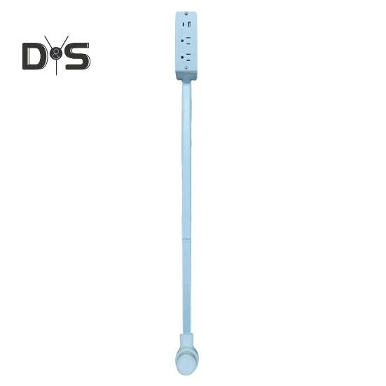 

Розширювач розеток живлення з USB-A USB-C 2 розетки змінного струму Розширює 22 -34 Обертається на 180 градусів Основа розширювача розеток живлення A синій