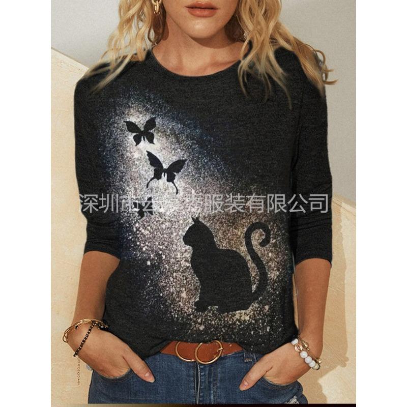 IHUASU Women s Fashion Casual Long Sleeve O-Neck Blouses & Shirts S
