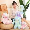 Easter Bunny Super Soft Plush Toy Big Ear Rabbit Long Ear Rabbit Doll Tie-Dye Lop Ear Rabbit Doll Brown