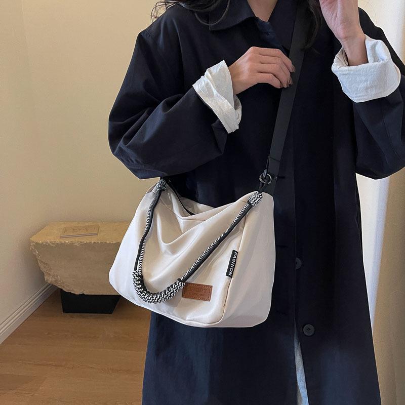 

024 New Style Women s Large Retro Canvas Tote Bag - Versatile for Class, Commuting & Casual Use вершковий/білий