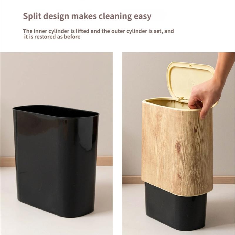 Modern Design Press Open Trash Bin Waste COntainer Basket For Home Kitchens Bathroom Narrow Space Garbage Can