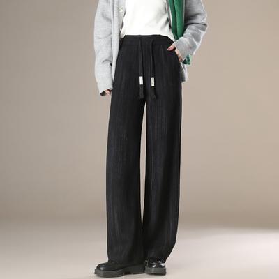 Ink Striped Wide-leg Pants Women's Tie-dye Drape Autumn and Winter New Straight and Thin Casual Long Pants Tide