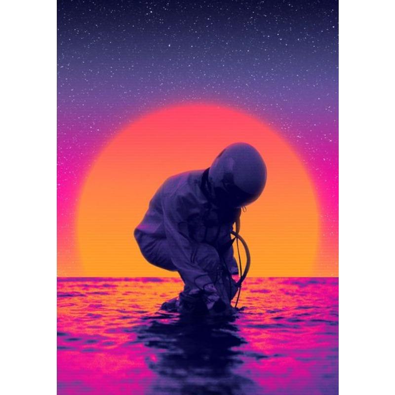 80s City Night CAR HOUSE SUNSET Wall Art 80s Outrun Vaporwave Style Poster Painting Decoration Kawaii Room Decor Canvas Poster