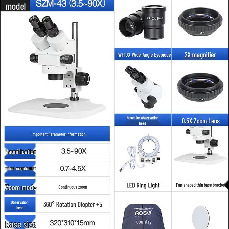 AOSVI SZM-43 Binocular Stereo Microscope