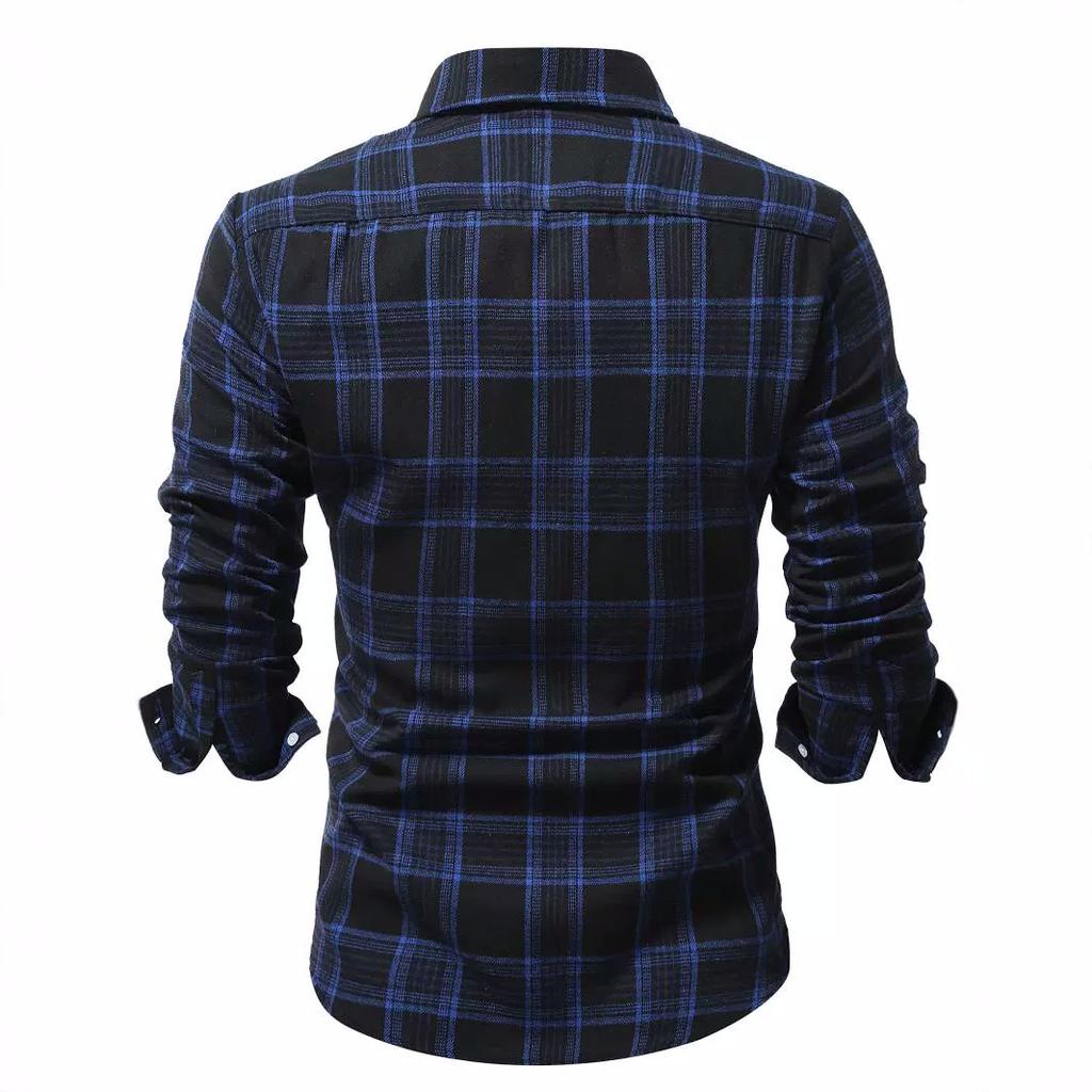 Mens Button Down Shirts Regular Fit Long Sleeve Casual Plaid Shirt