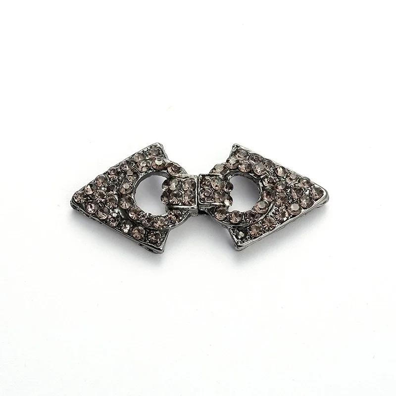 5 Pair Shiny Cheongsam Buckle Brooches Sweater Buttons Clothing Pins Crystal Cardigan Clip Cape Cloak Clasp