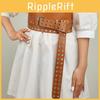 Double Buttonhole Row Extended Womens Waistband Elastic Decoration Dress