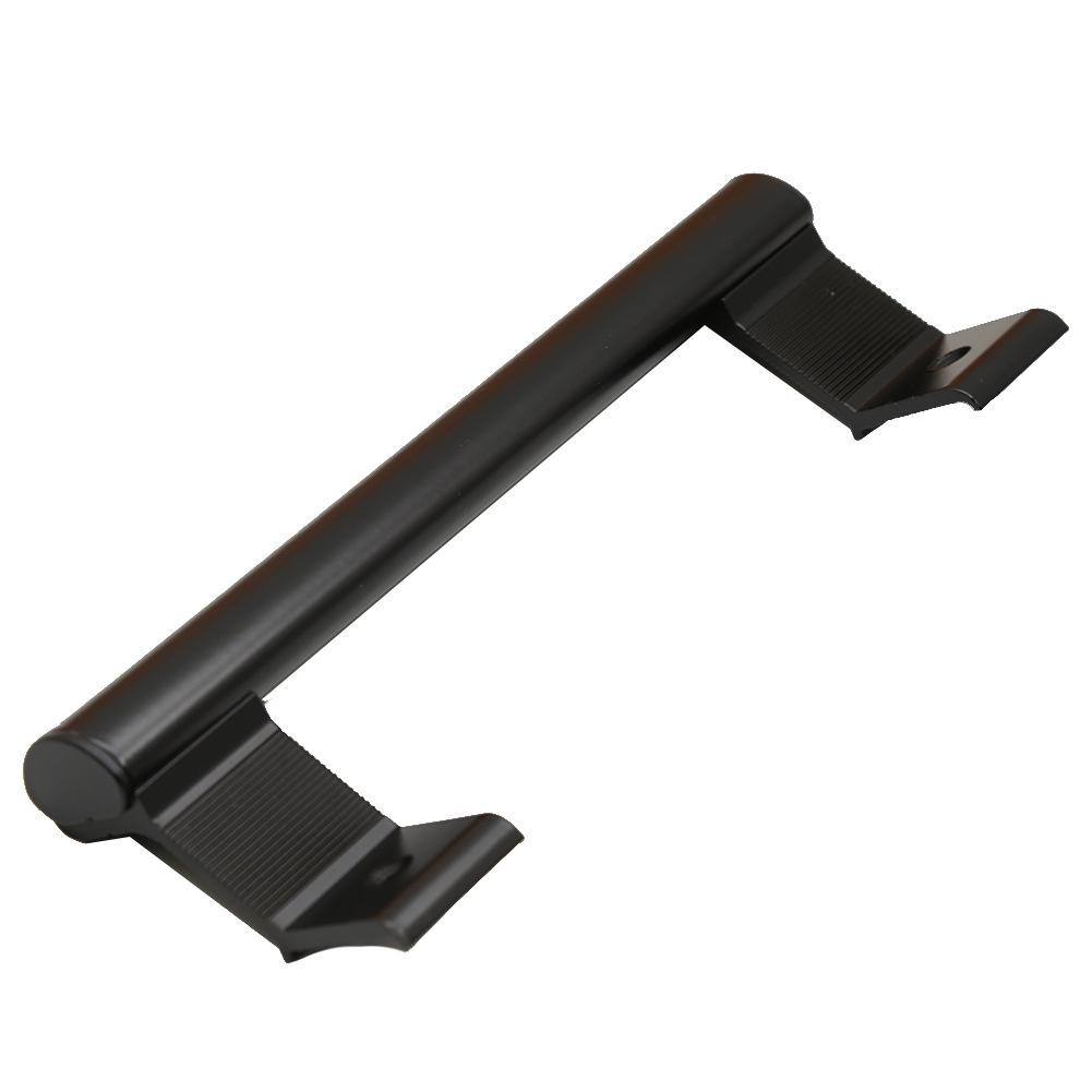 Dual-Sided Black Surface-Mounted Sliding Barn Door Handle
