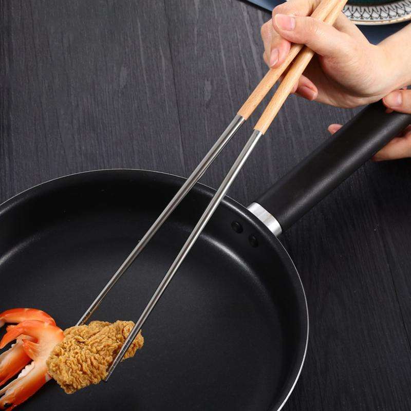 Stainless Steel Chopsticks Long Chopsticks Cook Noodles Deep Fried  Pot Chinese Chopsticks Reusable Metal Chopstick Tableware