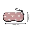 Cute Pink Heart Print Soft Eyewear Pouch,Sunglasses Case,Portable Spectacle Bag,Lightweight Anti Scratch Glasses Accessories for Women