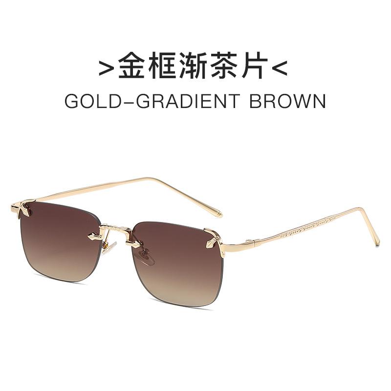 Vintage Sunglasses For Women Colorful Gradient Lenses Fashionable Glasses Double Bridge Glasses Metal Decoration For Men Women