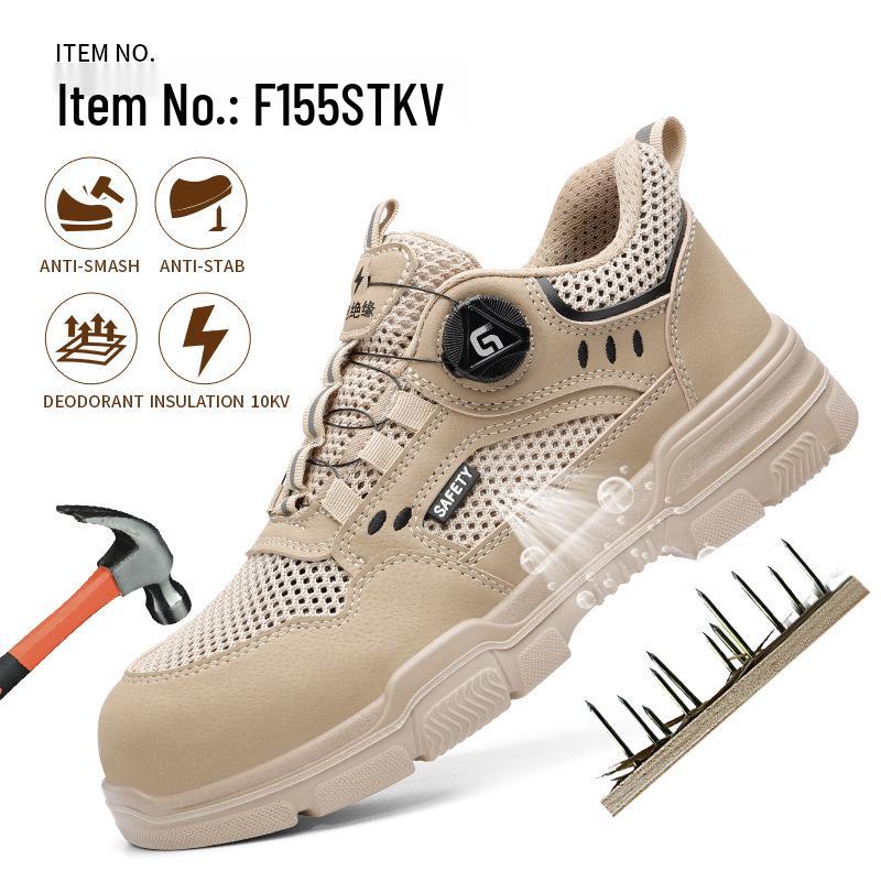 Men's Breathable Steel Toe Safety Shoes: Anti-Smash, Anti-Puncture, Wear-Resistant, Comfortable Summer Protection Footwear