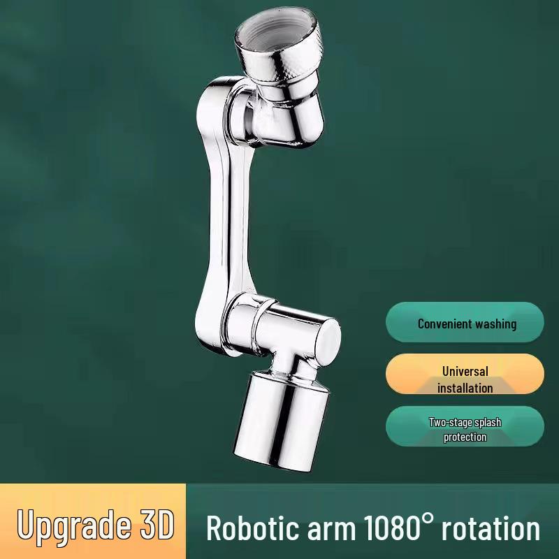 

Universal Rotating Aerator: Mechanical Arm Faucet Extender for Anti-Splash in Kitchens