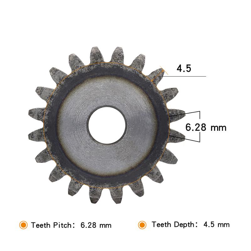 Flat Gear 2M-10/11/12/13/14/15/16/17/18/19/20T SC45# Carbon Steel Cylindrical Gear Height 20 mm High Frequency Quenching Teeth