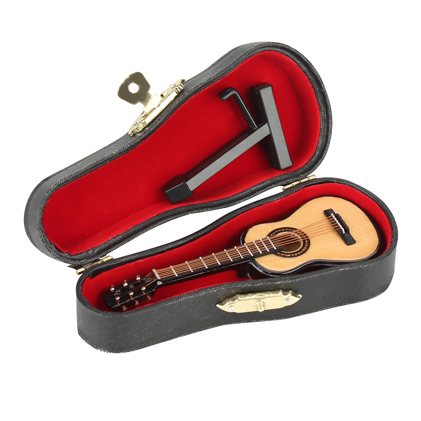 

Miniature Wooden Guitar Model Display Mini Musical Ornaments Craft Home Decor