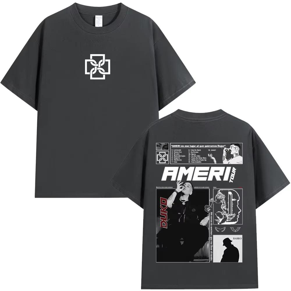 Rapper Duki Ameri Tour Merch Tshirt Mens Women Clothing Fashion Hip Hop Tshirts pure Cotton Cozy Short Sleeve Top