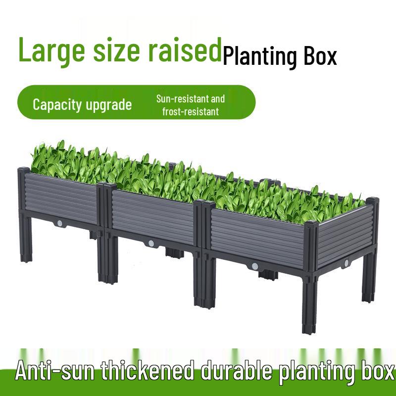 Extra-Large Plastic Balcony & Rooftop Planting Box for Vegetables & Flowers
