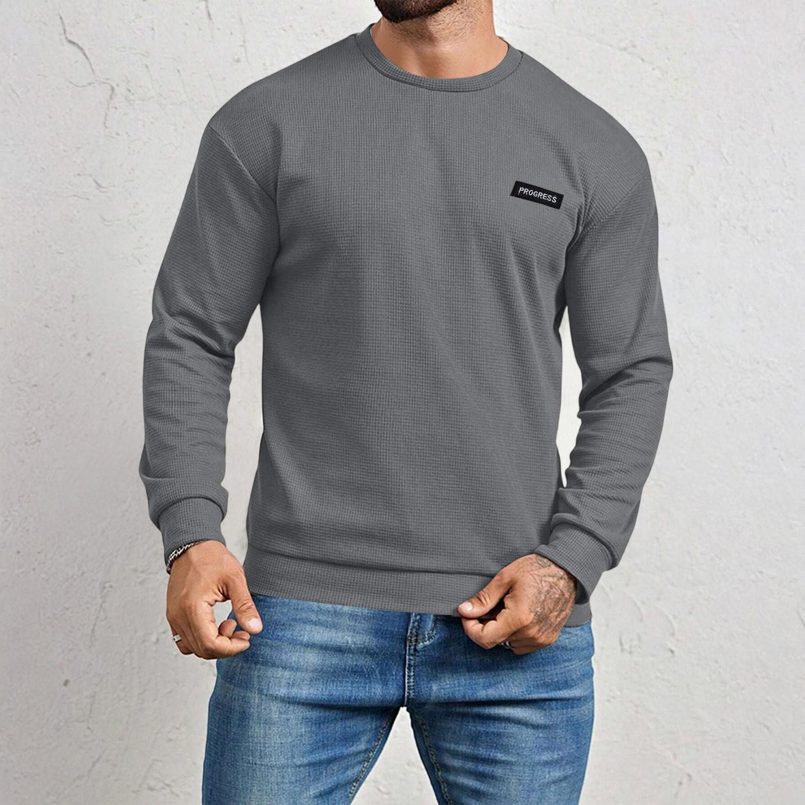 

Мужская рубашка с длинным рукавом в клетку Мужской свитшот с круглым вырезом однотонный топ XXL