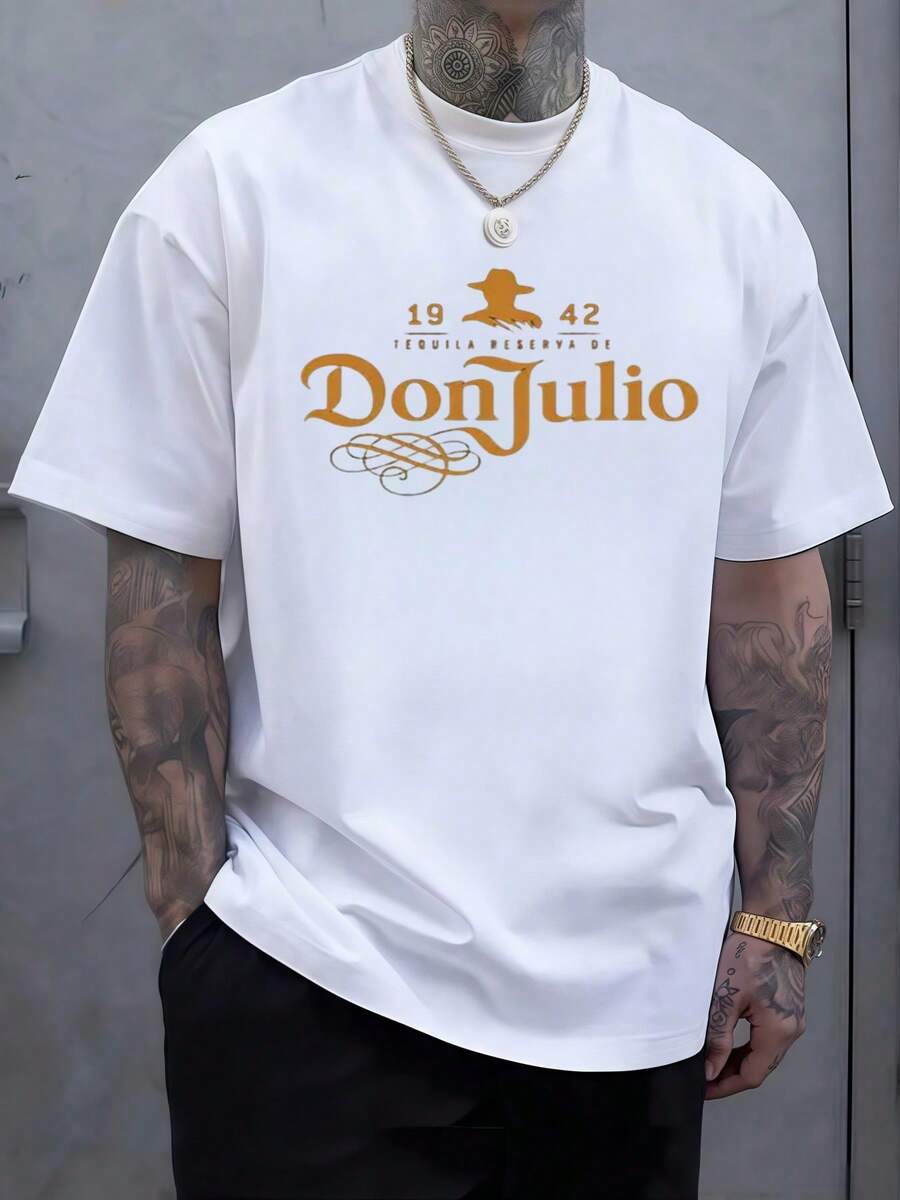 

Vintage Inspired Graphic Featuring A Bold Cowboy Silhouette And Ornate Script Celebrating Heritage Year 1942 T-Shirt For Unisex XL