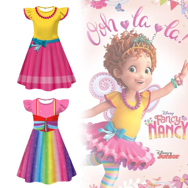 Halloween Fancy Nancy Cosplay Girl Dress With Ruffled Sleeves For Kids Party Fun