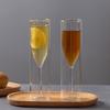 Doppelwandige Champagnergläser - Elegantes Kristall-Design Tulpen- & Flötenbecher für Hochzeiten, Cocktails & Toast, bruchsicher