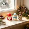 Cute Holiday Decorations for Micro Landscape Christmas Vinyl Figurines, Santa Claus Snowman Reindeer Mini Statue, Desk Ornaments Small Desktop