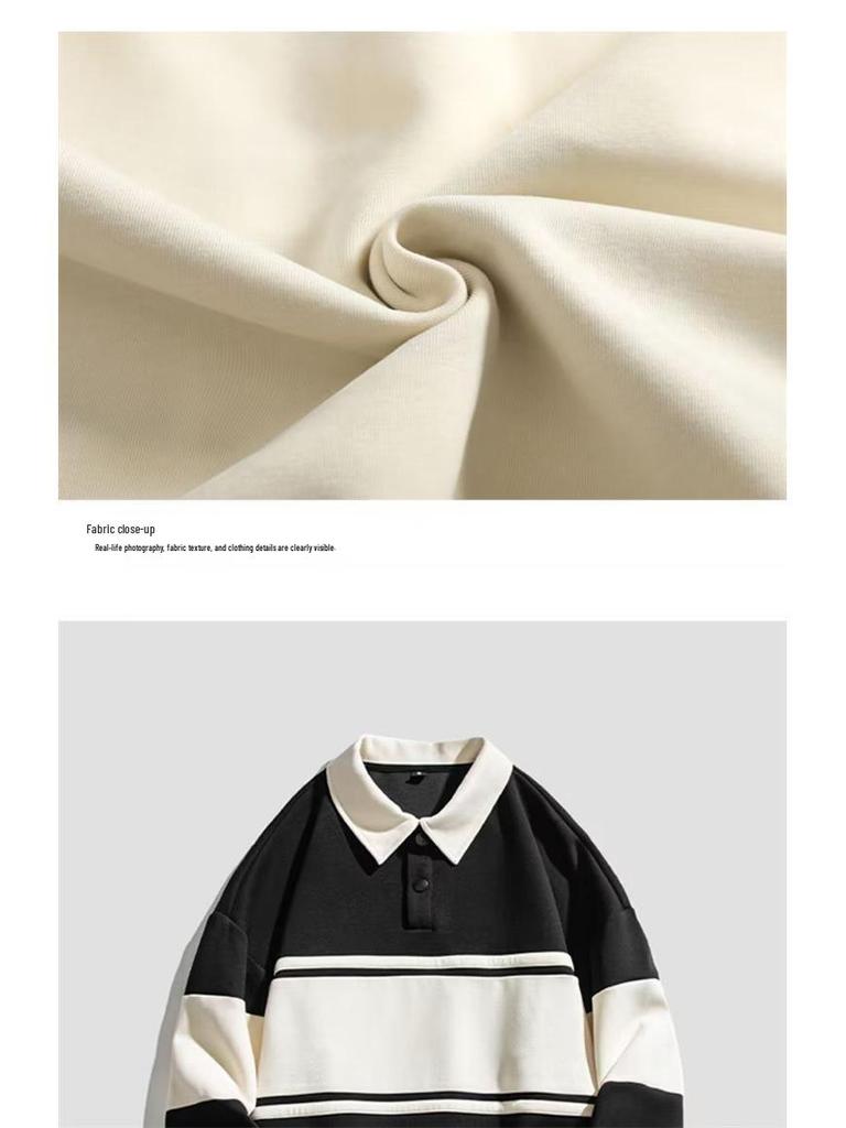 2023 Herbst Koreanisches Colorblock-Streifen-Herren-Sweatshirt - Trendiges Langarm-T-Shirt für Paare