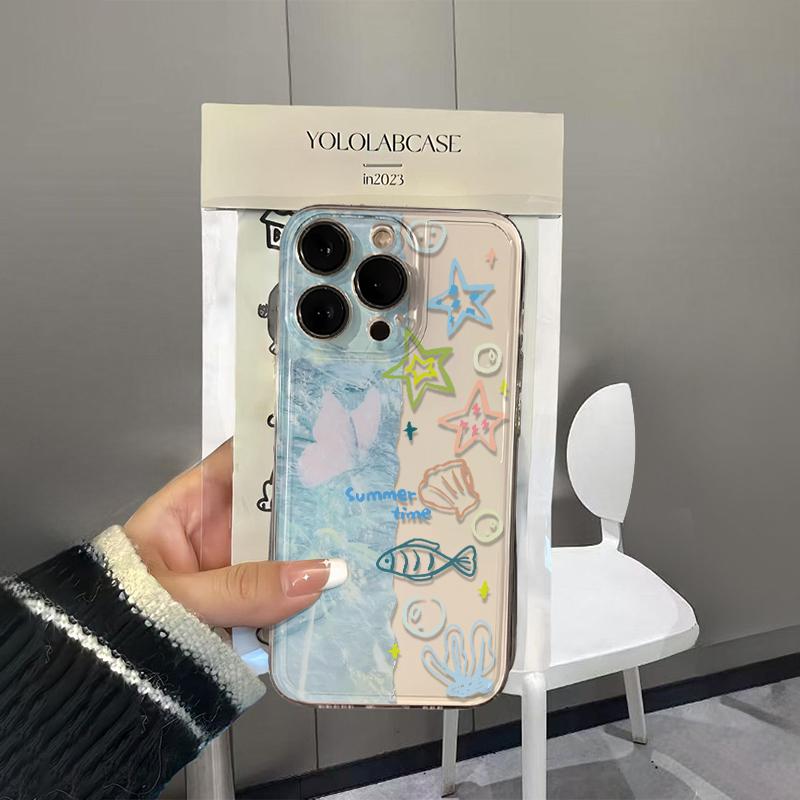 Marine Life Phone Case For IPhone 17 16 15 14 Plus 13 12 11 Pro MAX 16E 17E 17Air Phone Cover Soft Coque Funda