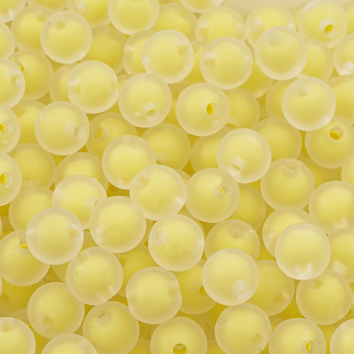

50 шт. Акриловые бусины с цветным покрытием, Свободные круглые бусины для изготовления ювелирных изделий, DIY аксессуары для ожерелья 8mm 50pcs жёлтый