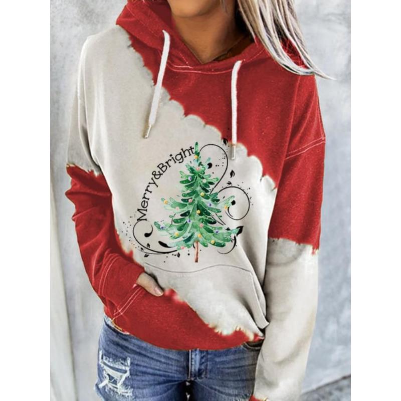 Autumn and Winter New Women's Clothing Christmas 3D Printing Hooded Pullover Long-sleeved Sweater Casual Fashion