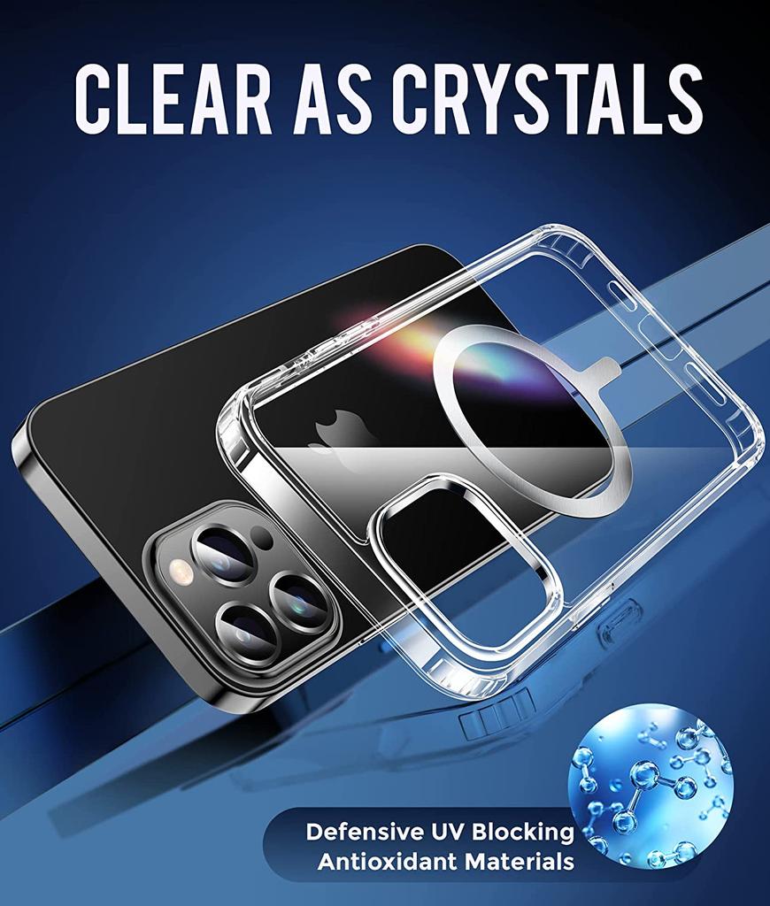 Original For Magsafe Magnetic Wireless Charging Case For iPhone 15 14 11 Pro Max Mini X Xs XR 7 8 Plus SE Acrylic Cover