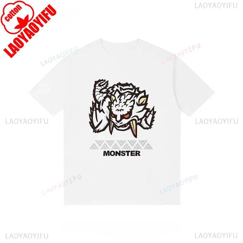 Monster Hunter Tshirt Funny Game Fans Cartoon Tops Cotton Korea Style Short Sleeve T Shirt Casual Hipster Streetwear Man Tees