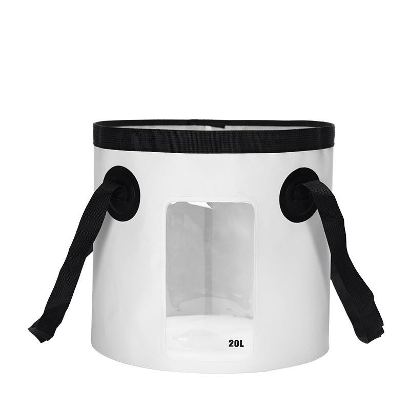 Foldable Portable Water Bucket With Transparent Window Fishing Camping Outdoor Use 20L 20L
