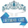 Queen Girl Crown IR Party Decoration Crown Birthday Ribbon Crown Set