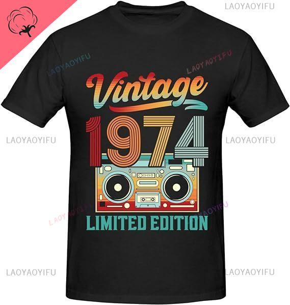 Born in Vintage 1974 Limited Edition Cassette T Shirt  51th Birthday Gifts  Years Old Vintage 1974 High Quality TShirt Tops