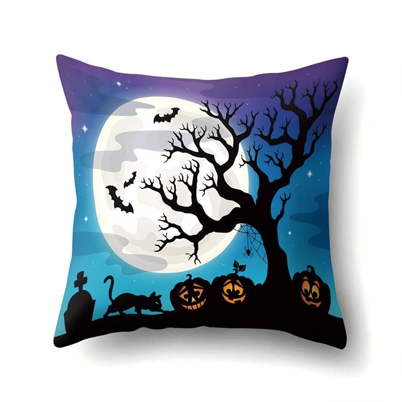 Halloween Polyester Kissenbezug Auto Lendenkissen Kürbis Sofa Kissenbezug Heim Wohnzimmer Kissenbezug
