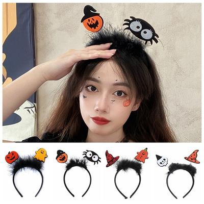 Spider Halloween Hairband Cartoon Ghost Headband Funny Halloween Feather Headband  Girl