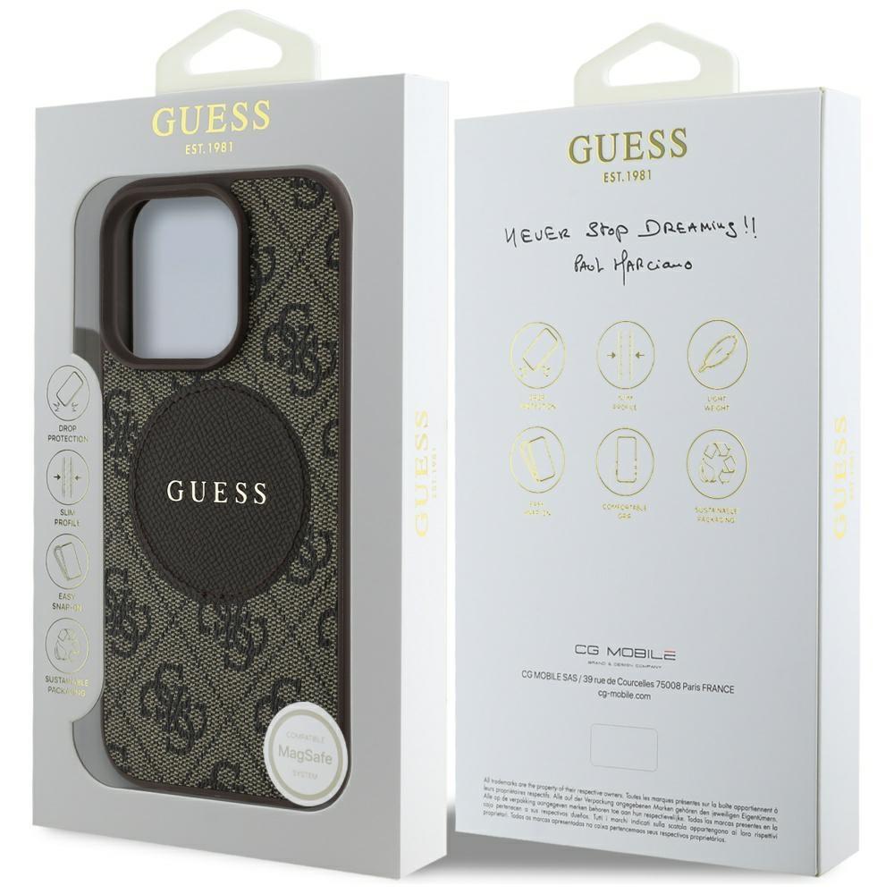Etui Guess 4G Circle Classic Logo        Magsafe Do Iphone 16 Pro Max Brązowy
