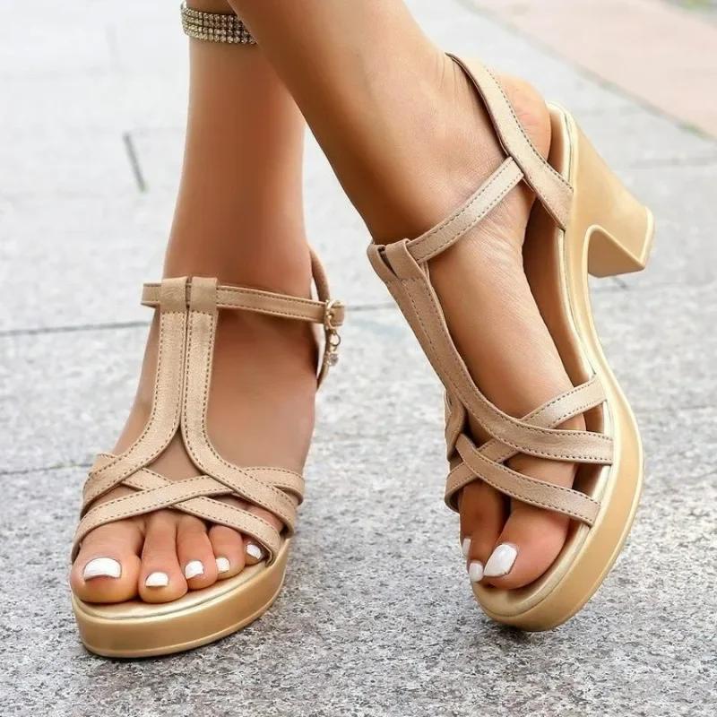 

Fashion Ladies Shoes 2025 Summer Fashion Open Toe Women s Sandals Buckle Strap Office and Career High Heels Best Seller Heeled Sandals 41