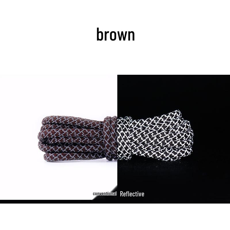 Round Reflective Starry Sky Luminous Shoelaces (Black, One Pair)