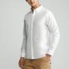 Calvin Klein Solid Color Letter Embroidered Square Neck Casual Slim Fit Long Sleeve Shirt Men Shirts Moon-White J322667