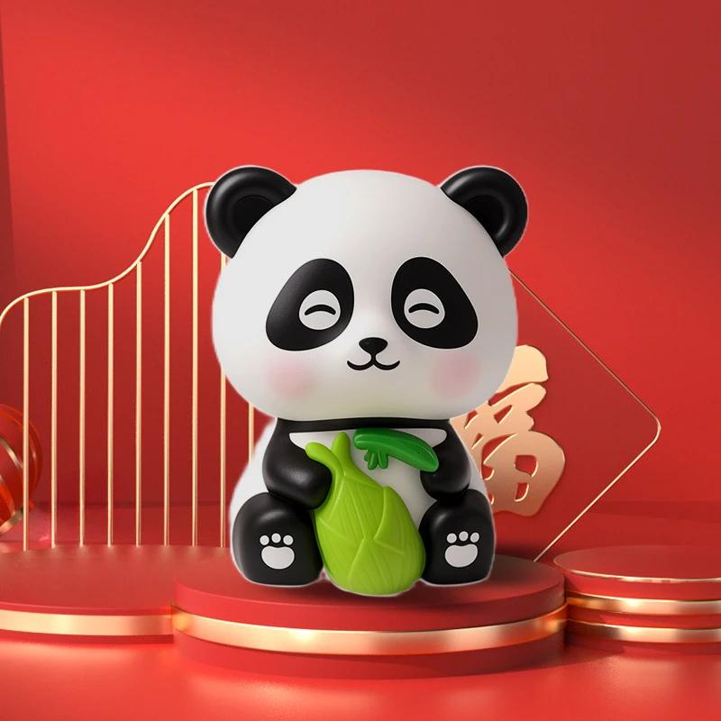 

Hot Car Ornaments Solar Lucky Cat Panda Automatic Nodding Toy Doll Car Store Front Desk Creative Decoration Holiday Gifts